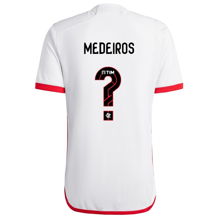 キッズフットボールThiago Medeiros#0赤、白アウェイシャツ2024/25ジャージーユニフォーム