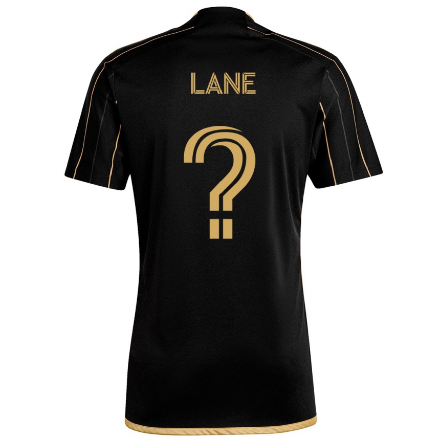 メンズフットボールJames Lane#0ブラックゴールドホームシャツ2024/25ジャージーユニフォーム