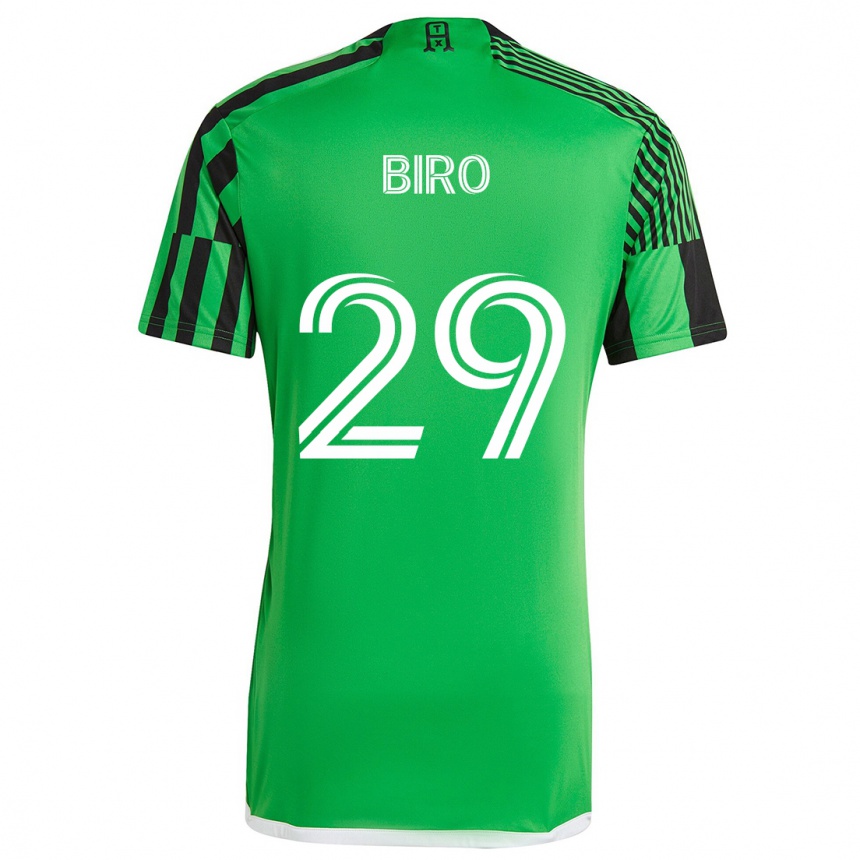 メンズフットボールGuilherme Biro#29グリーンブラックホームシャツ2024/25ジャージーユニフォーム