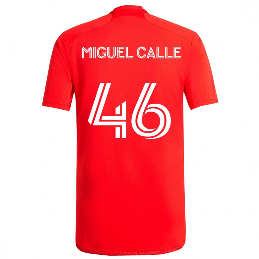 メンズフットボールJuan Miguel Calle#46赤白ホームシャツ2024/25ジャージーユニフォーム