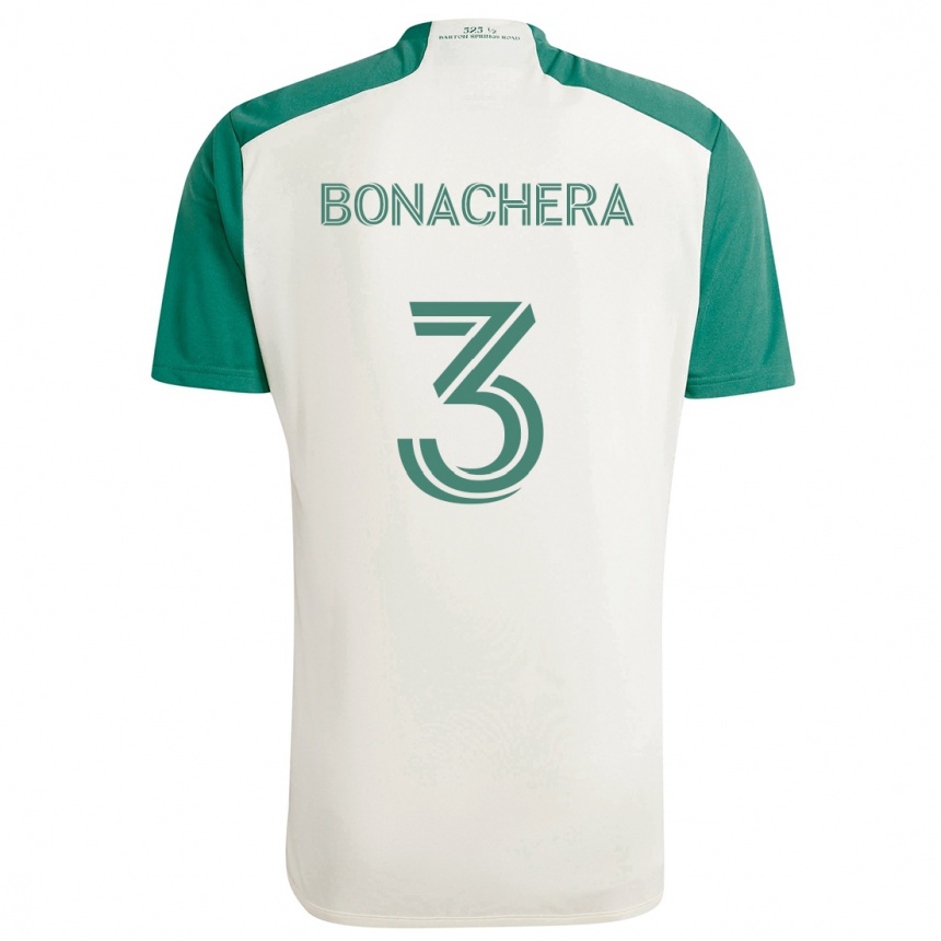 メンズフットボールRubén Bonachera#3タンカラー グリーンアウェイシャツ2024/25ジャージーユニフォーム