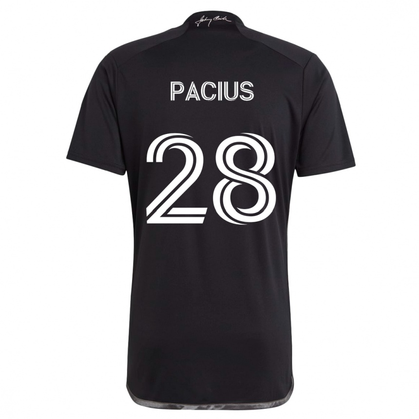 メンズフットボールWoobens Pacius#28黒アウェイシャツ2024/25ジャージーユニフォーム