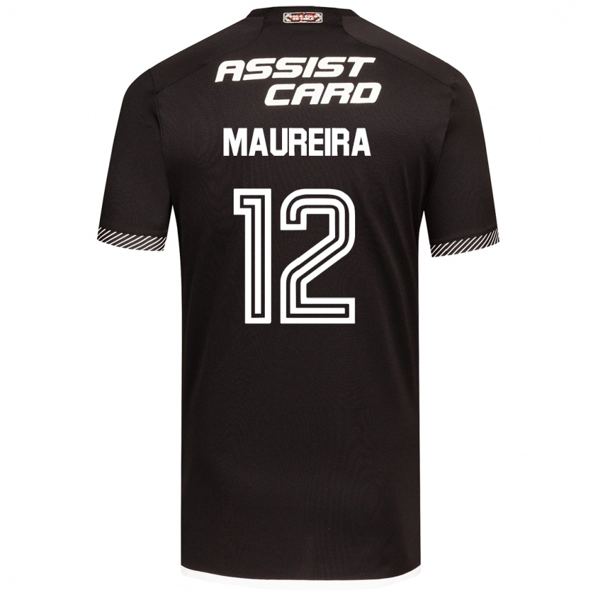 メンズフットボールGabriel Maureira#12黒、白アウェイシャツ2024/25ジャージーユニフォーム