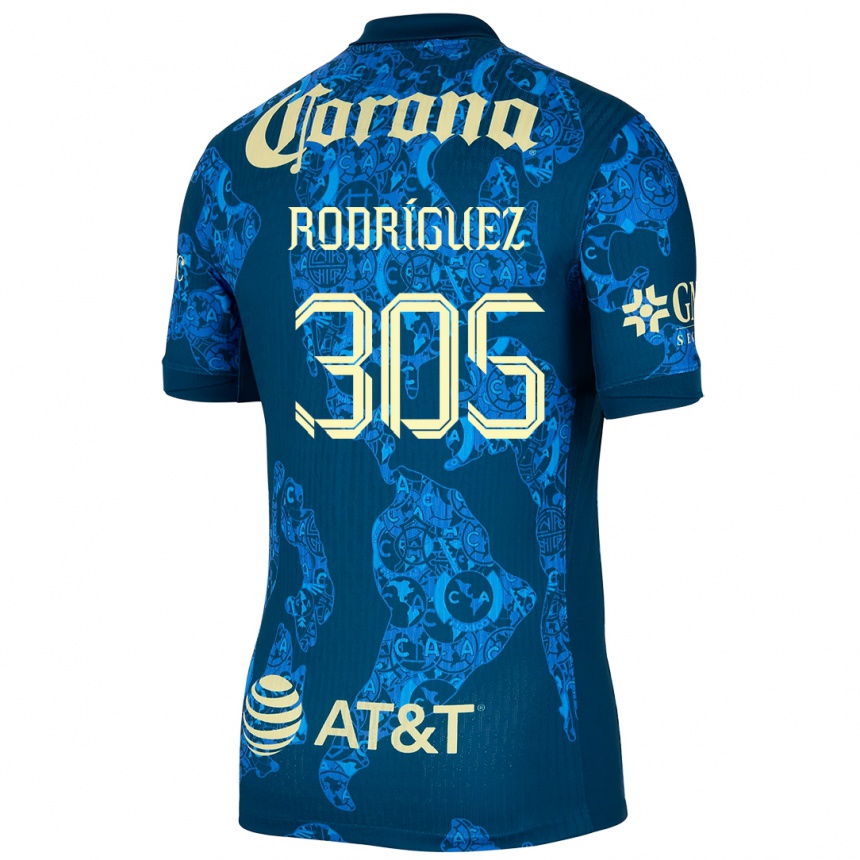 メンズフットボールBryan Rodríguez#305青 黄アウェイシャツ2024/25ジャージーユニフォーム