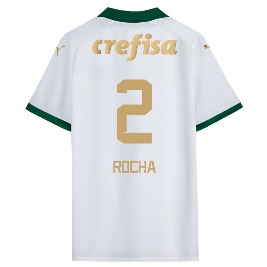 メンズフットボールMarcos Rocha#2ホワイト グリーンアウェイシャツ2024/25ジャージーユニフォーム