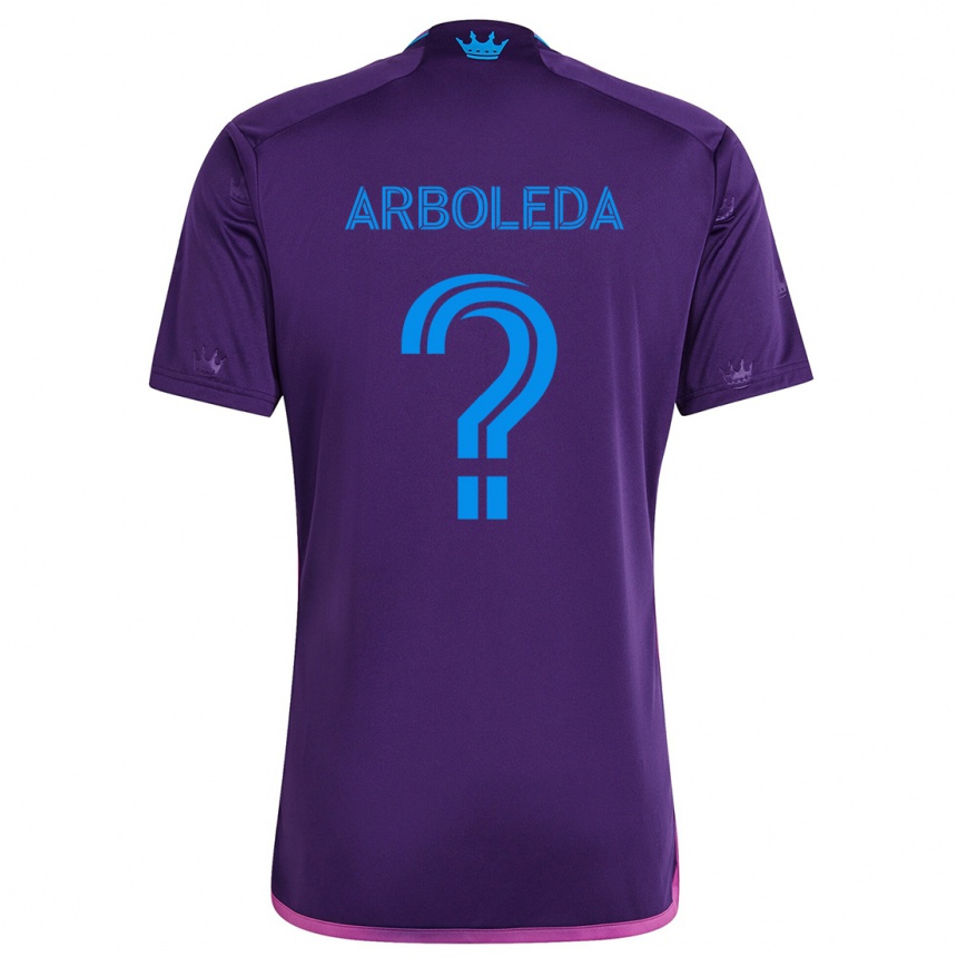 レディースフットボールJeyden Arboleda#0パープルブルーアウェイシャツ2024/25ジャージーユニフォーム