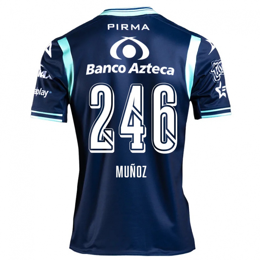 レディースフットボールZamier Muñoz#246ネイビーブルーアウェイシャツ2024/25ジャージーユニフォーム