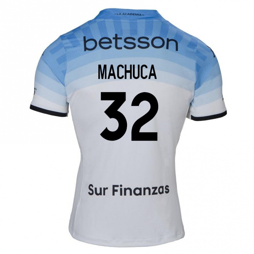 レディースフットボールElías Machuca#32白 青 黒アウェイシャツ2024/25ジャージーユニフォーム