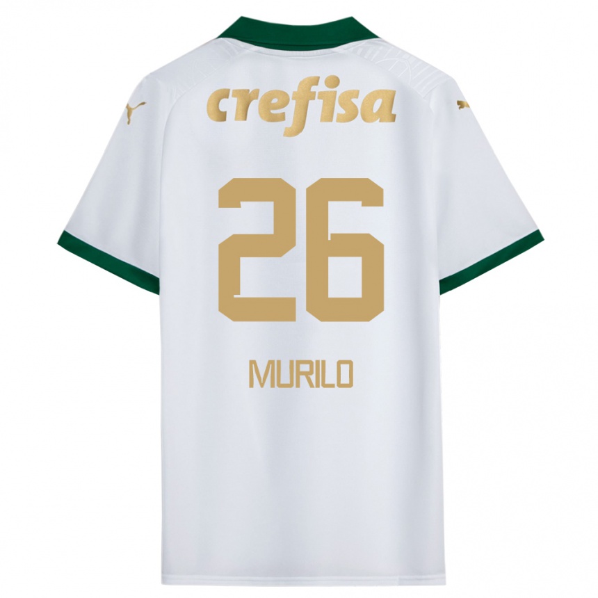 レディースフットボールMurilo#26ホワイト グリーンアウェイシャツ2024/25ジャージーユニフォーム