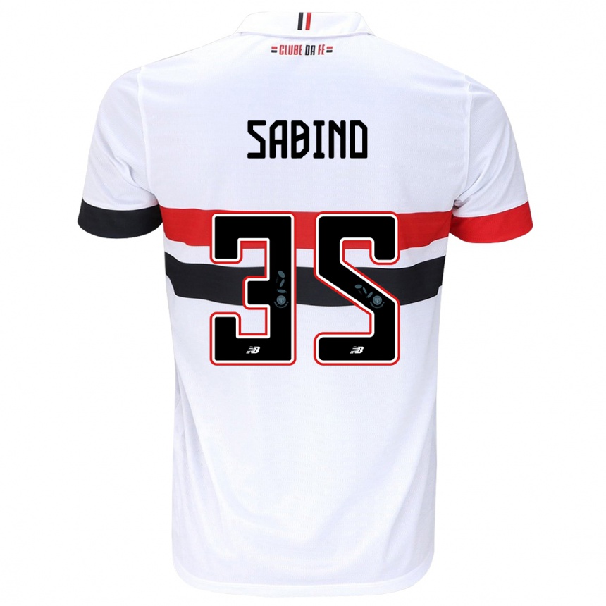 キッズフットボールSabino#35白 赤 黒ホームシャツ2024/25ジャージーユニフォーム