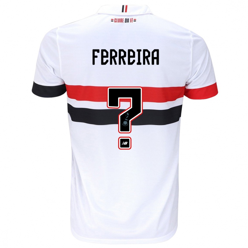 キッズフットボールLucas Ferreira#0白 赤 黒ホームシャツ2024/25ジャージーユニフォーム