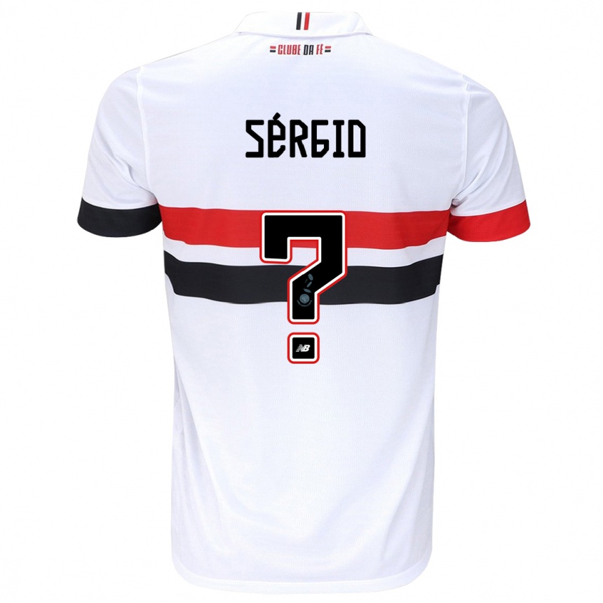 キッズフットボールPaulo Sérgio#0白 赤 黒ホームシャツ2024/25ジャージーユニフォーム