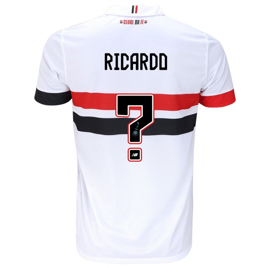 キッズフットボールJoão Ricardo#0白 赤 黒ホームシャツ2024/25ジャージーユニフォーム