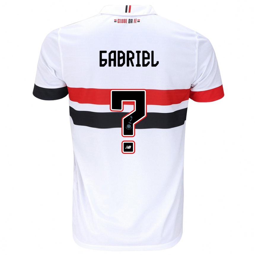 キッズフットボールGabriel Bruno#0白 赤 黒ホームシャツ2024/25ジャージーユニフォーム