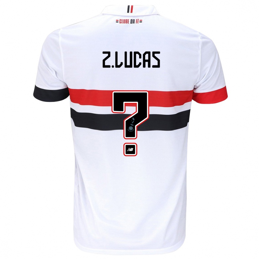 キッズフットボールZé Lucas#0白 赤 黒ホームシャツ2024/25ジャージーユニフォーム