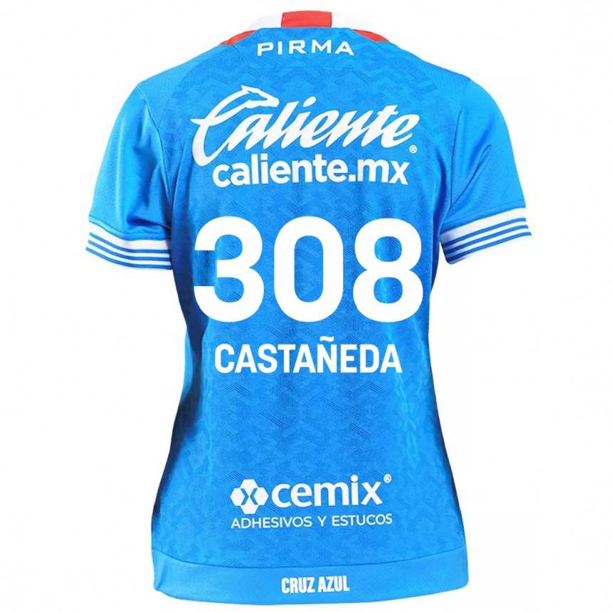 キッズフットボールEmiliano Castañeda#308スカイブルーホームシャツ2024/25ジャージーユニフォーム