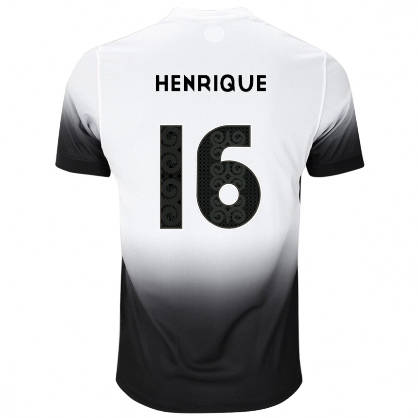 キッズフットボールPedro Henrique#16白黒ホームシャツ2024/25ジャージーユニフォーム