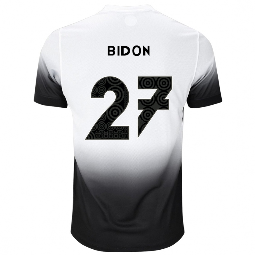 キッズフットボールBreno Bidon#27白黒ホームシャツ2024/25ジャージーユニフォーム