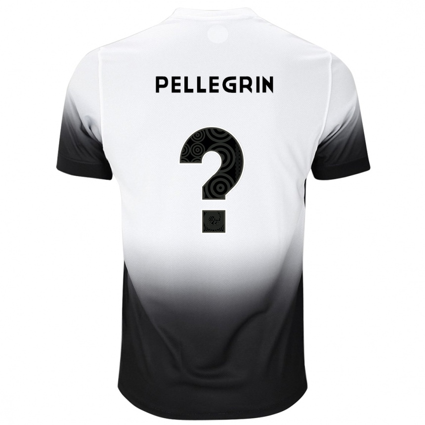 キッズフットボールPellegrin#0白黒ホームシャツ2024/25ジャージーユニフォーム