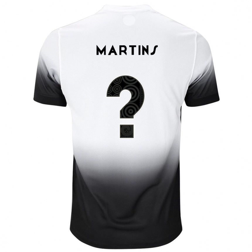 キッズフットボールGuilherme Martins#0白黒ホームシャツ2024/25ジャージーユニフォーム