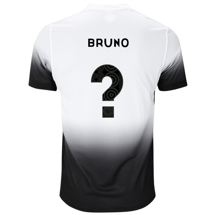 キッズフットボールBruno#0白黒ホームシャツ2024/25ジャージーユニフォーム