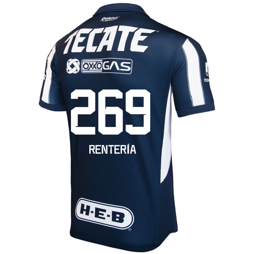 キッズフットボールRodrigo Rentería#269青 赤 白ホームシャツ2024/25ジャージーユニフォーム