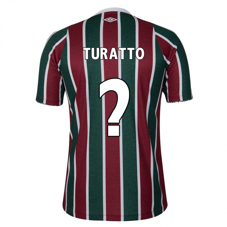 キッズフットボールLuiz Turatto#0グリーン マルーン ホワイトホームシャツ2024/25ジャージーユニフォーム