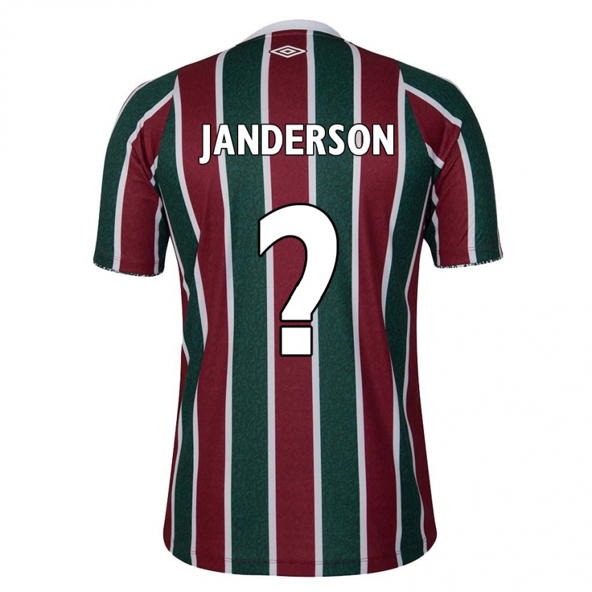 キッズフットボールJanderson#0グリーン マルーン ホワイトホームシャツ2024/25ジャージーユニフォーム