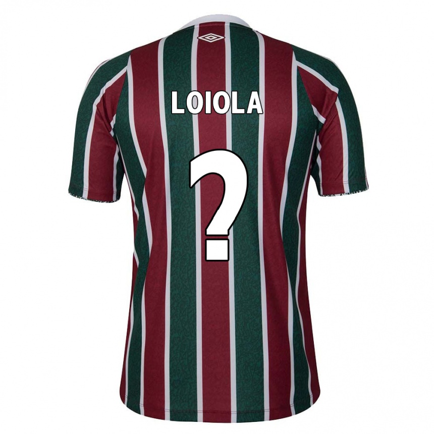 キッズフットボールJoão Loiola#0グリーン マルーン ホワイトホームシャツ2024/25ジャージーユニフォーム