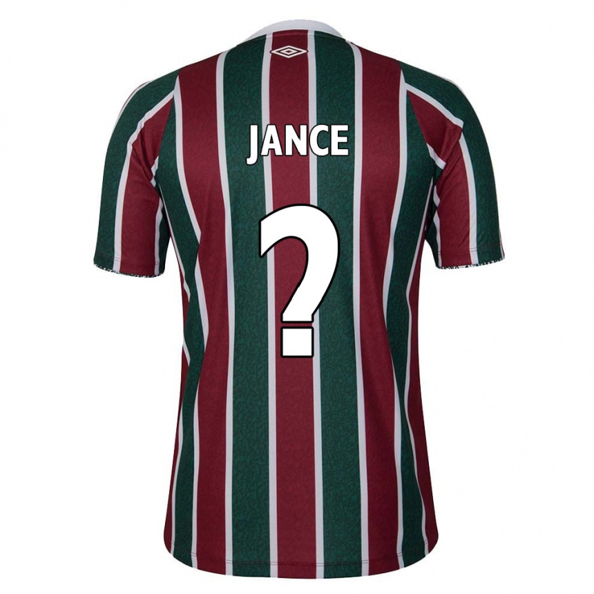 キッズフットボールLéo Jance#0グリーン マルーン ホワイトホームシャツ2024/25ジャージーユニフォーム