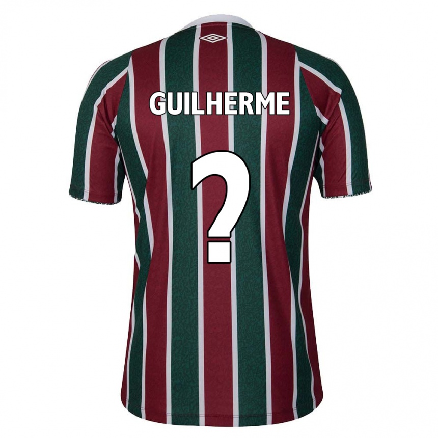 キッズフットボールLuiz Guilherme#0グリーン マルーン ホワイトホームシャツ2024/25ジャージーユニフォーム