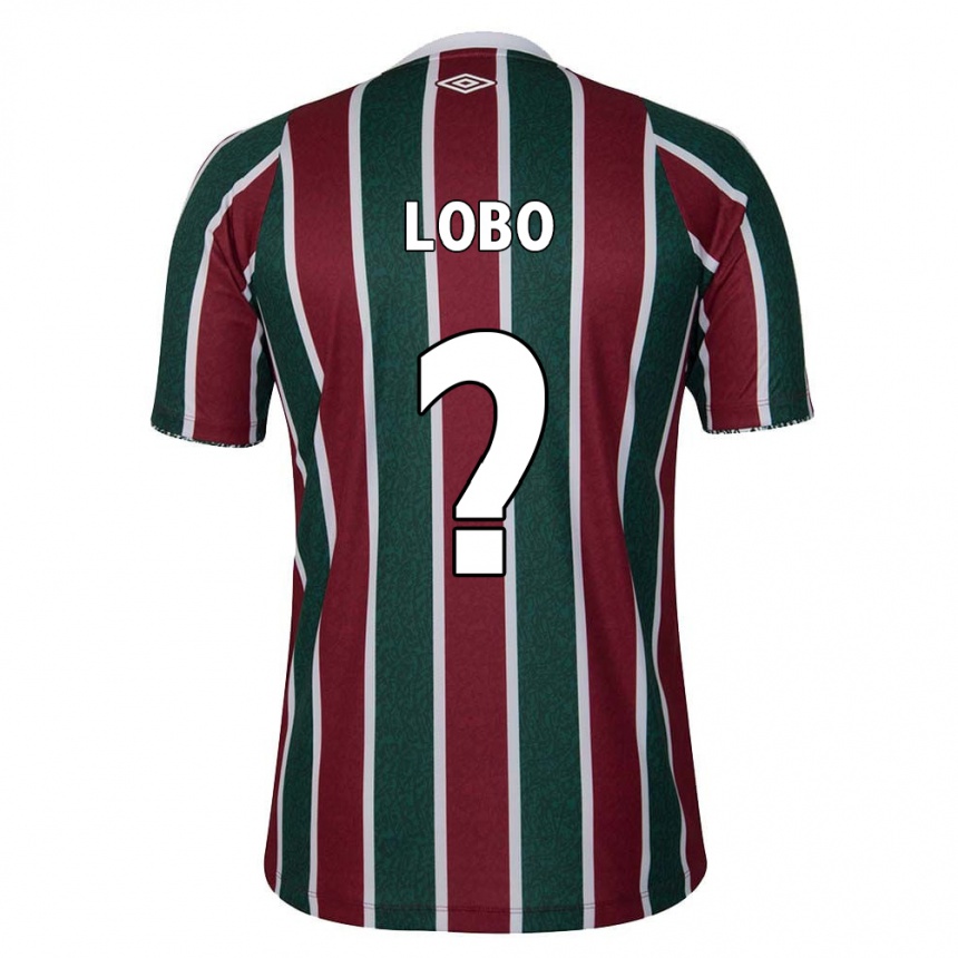 キッズフットボールGustavo Lobo#0グリーン マルーン ホワイトホームシャツ2024/25ジャージーユニフォーム