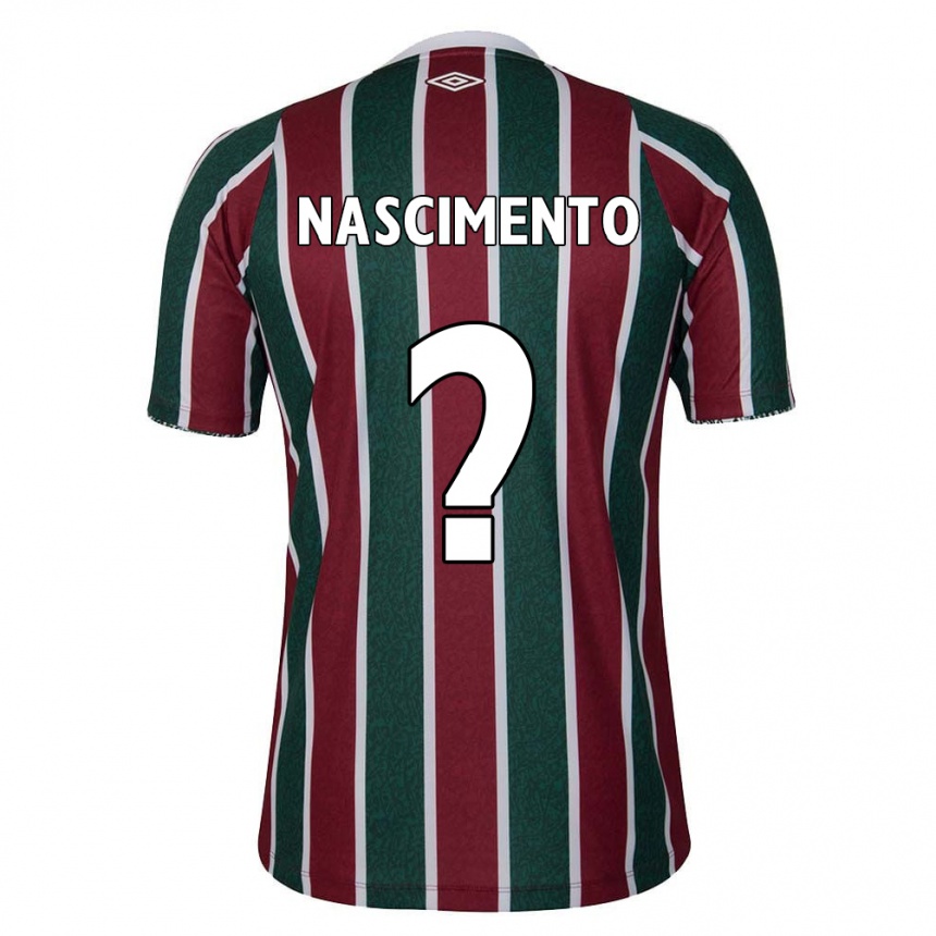 キッズフットボールHiago Nascimento#0グリーン マルーン ホワイトホームシャツ2024/25ジャージーユニフォーム