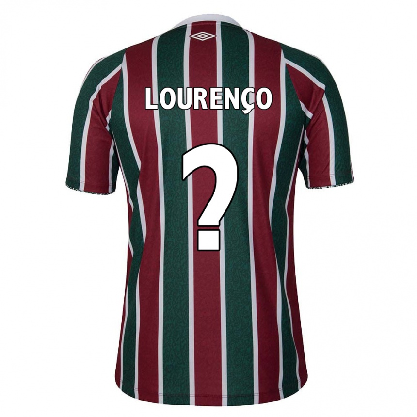 キッズフットボールJoão Lourenço#0グリーン マルーン ホワイトホームシャツ2024/25ジャージーユニフォーム