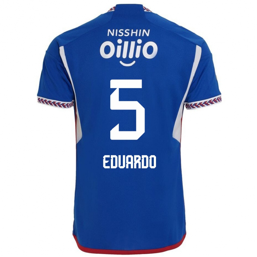 キッズフットボールEduardo#5青 白 赤ホームシャツ2024/25ジャージーユニフォーム