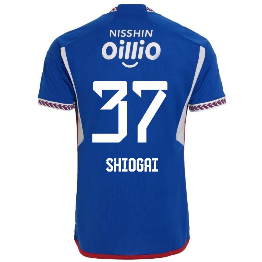 キッズフットボールKento Shiogai#37青 白 赤ホームシャツ2024/25ジャージーユニフォーム