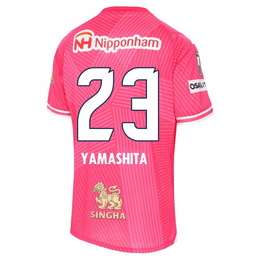 キッズフットボールTatsuya Yamashita#23ピンク ホワイトホームシャツ2024/25ジャージーユニフォーム