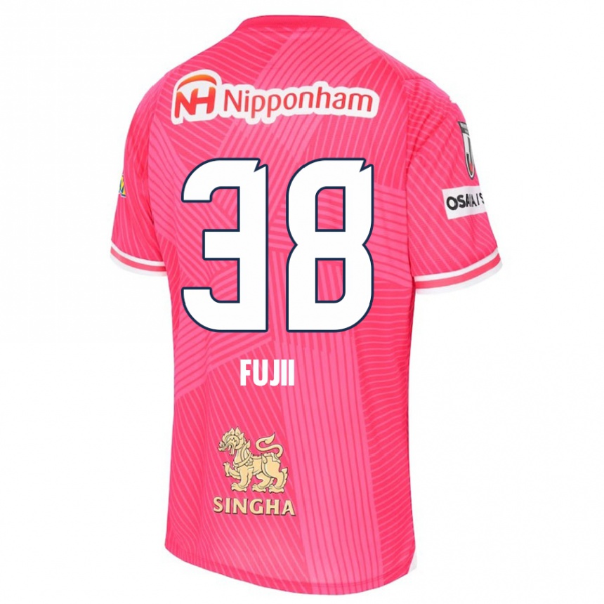 キッズフットボールRyuya Fujii#38ピンク ホワイトホームシャツ2024/25ジャージーユニフォーム