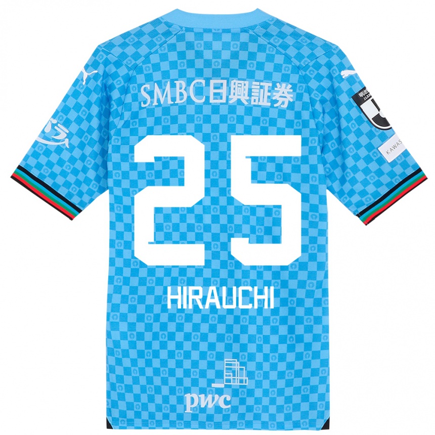 キッズフットボールIssei Hirauchi#25アズールブルーホームシャツ2024/25ジャージーユニフォーム