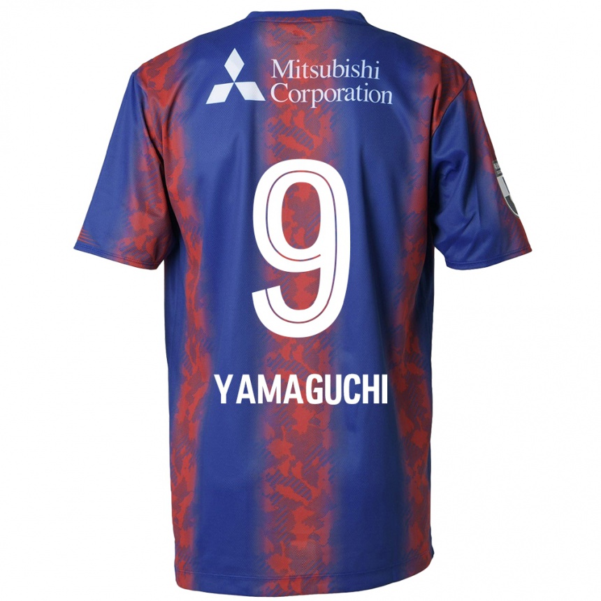 キッズフットボールTaiyo Yamaguchi#9青 赤ホームシャツ2024/25ジャージーユニフォーム