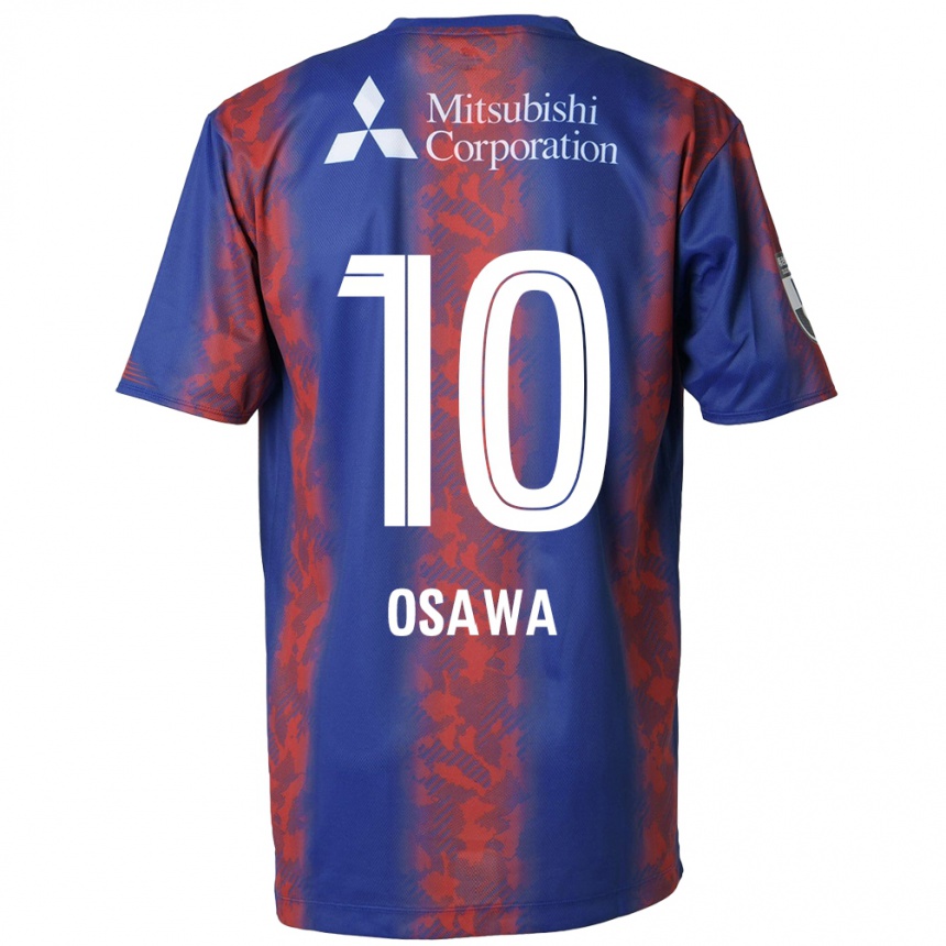 キッズフットボールShuzo Osawa#10青 赤ホームシャツ2024/25ジャージーユニフォーム