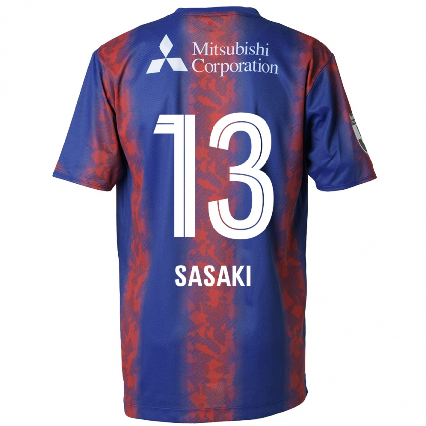 キッズフットボールShoei Sasaki#13青 赤ホームシャツ2024/25ジャージーユニフォーム