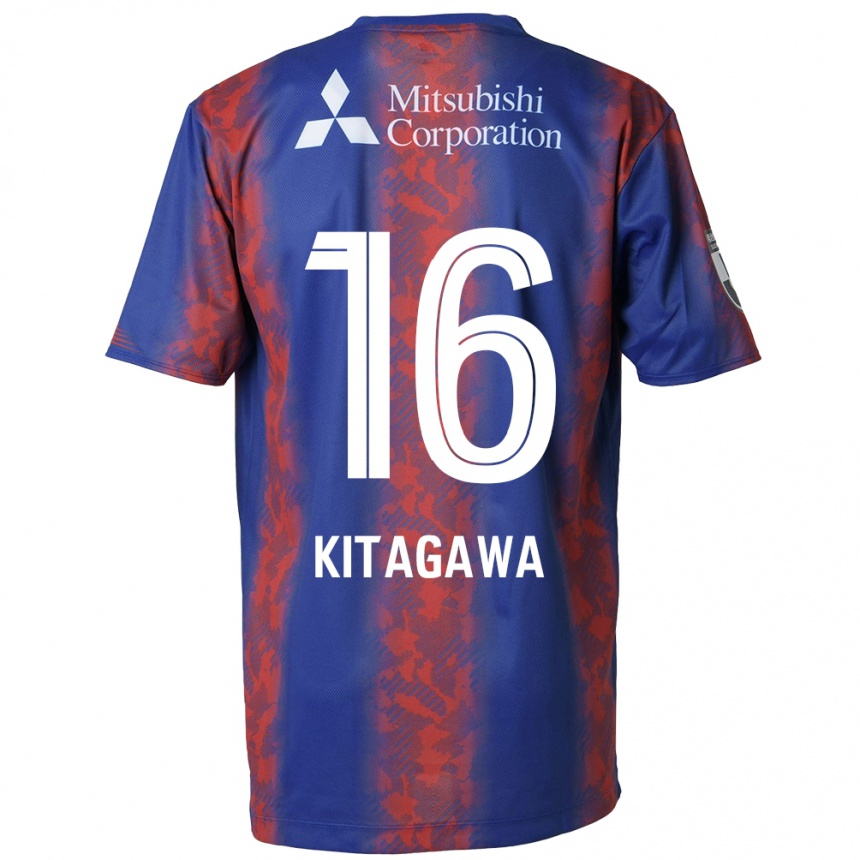 キッズフットボールRento Kitagawa#16青 赤ホームシャツ2024/25ジャージーユニフォーム