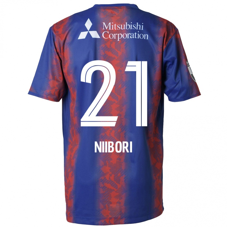 キッズフットボールKeita Niibori#21青 赤ホームシャツ2024/25ジャージーユニフォーム