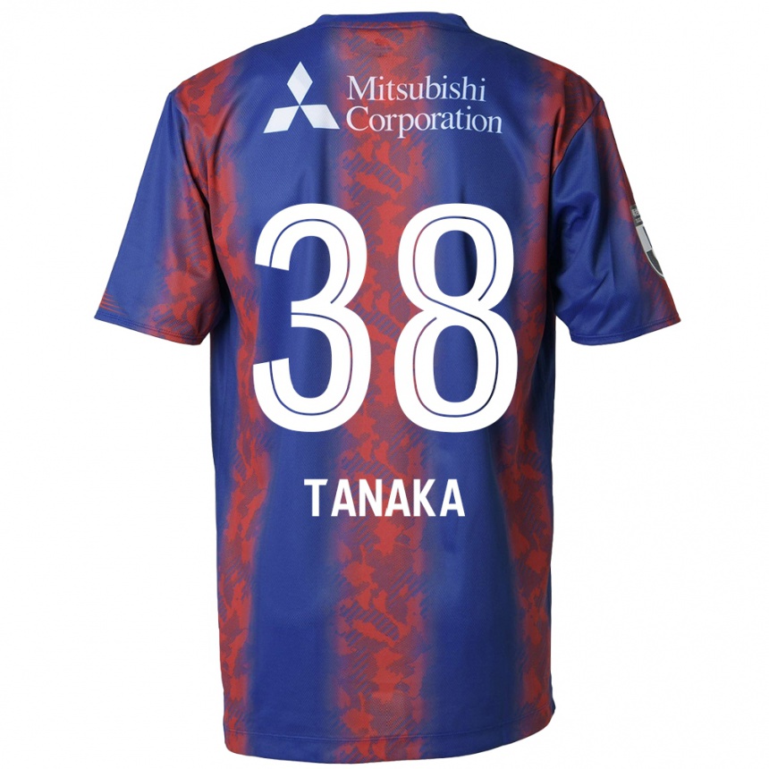 キッズフットボールKio Tanaka#38青 赤ホームシャツ2024/25ジャージーユニフォーム