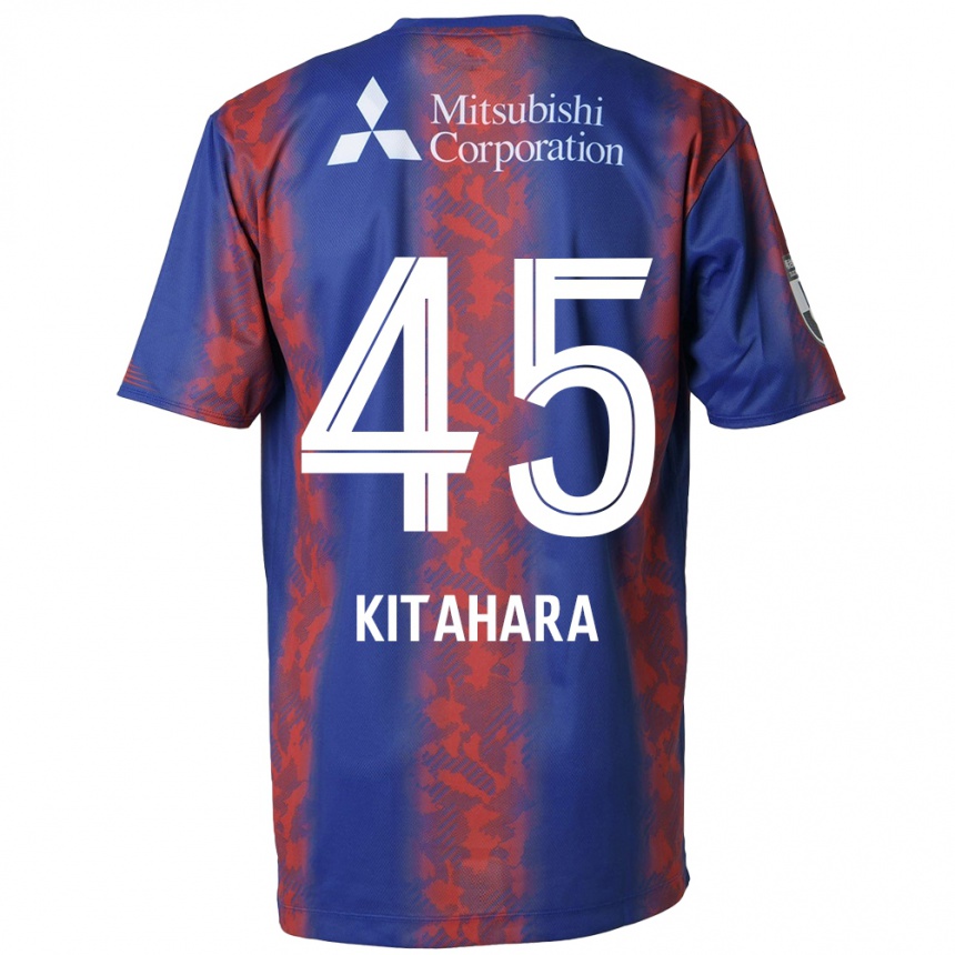 キッズフットボールMaki Kitahara#45青 赤ホームシャツ2024/25ジャージーユニフォーム