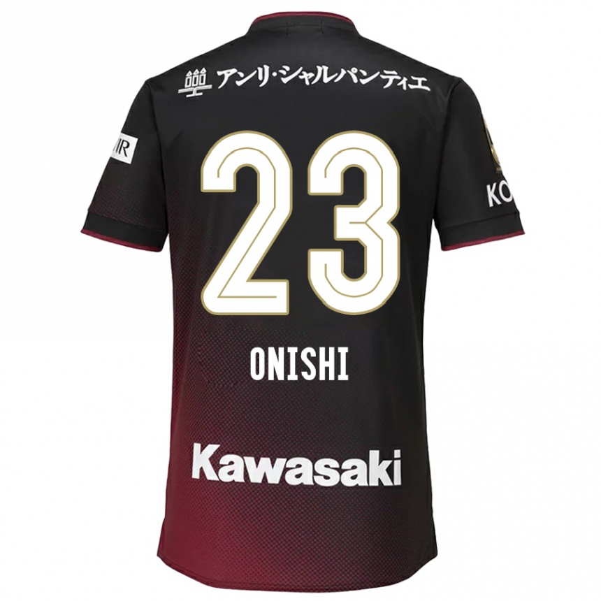 キッズフットボールSota Onishi#23ブラックレッドホームシャツ2024/25ジャージーユニフォーム