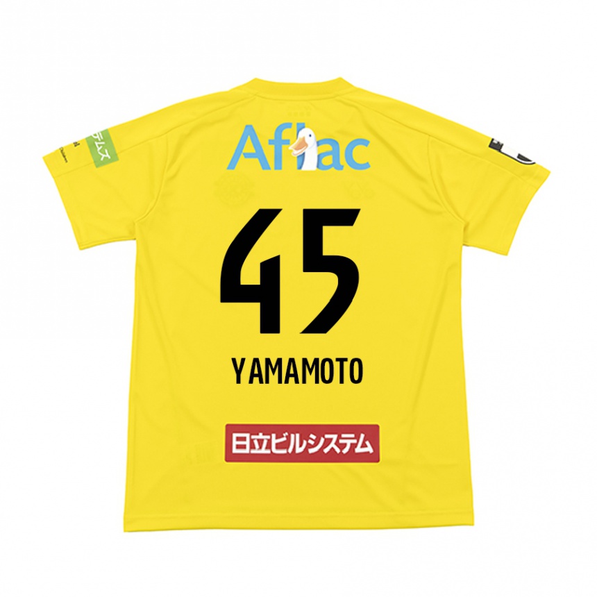 キッズフットボールOta Yamamoto#45イエロー ブラックホームシャツ2024/25ジャージーユニフォーム