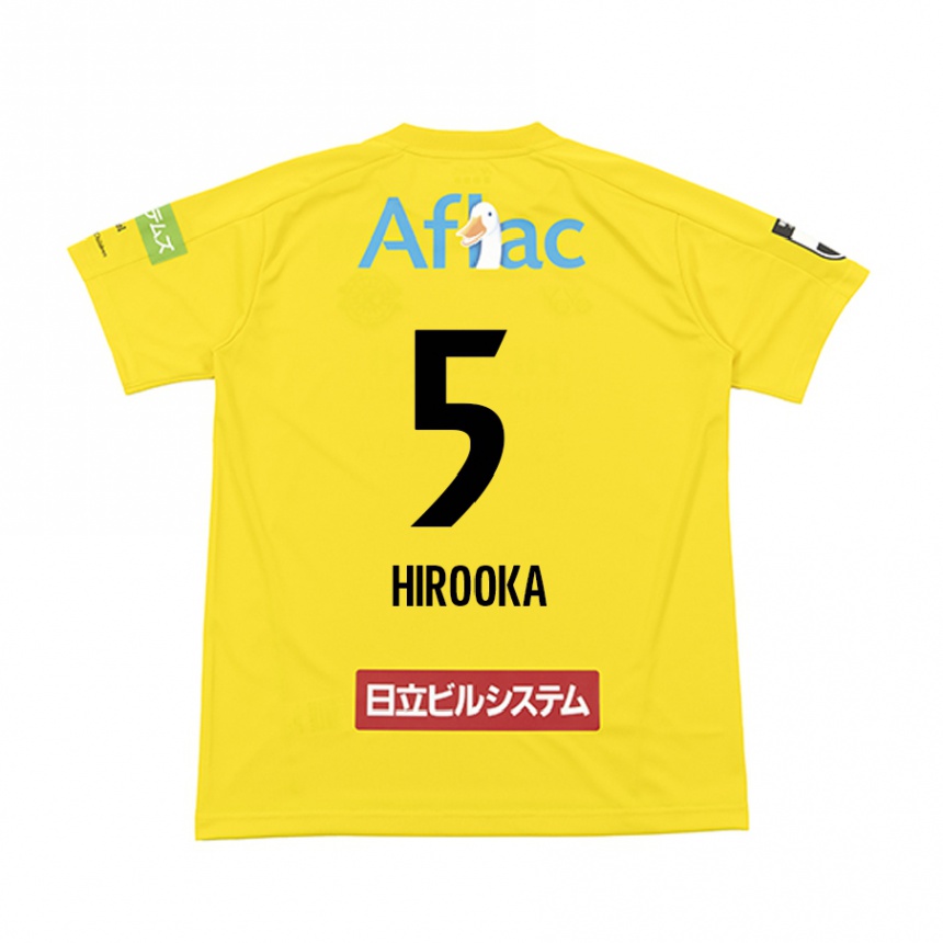 キッズフットボールEita Hirooka#5イエロー ブラックホームシャツ2024/25ジャージーユニフォーム