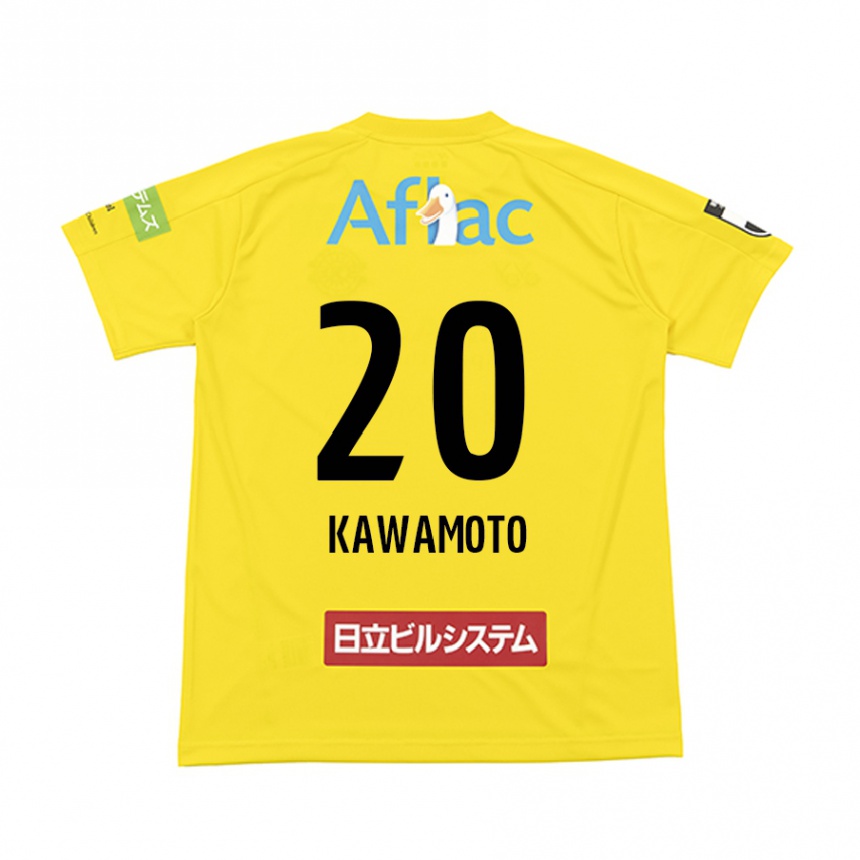 キッズフットボールDaizen Kawamoto#20イエロー ブラックホームシャツ2024/25ジャージーユニフォーム